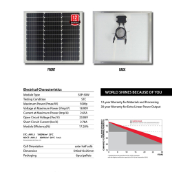 Tấm pin năng lượng mặt trời SUNTEK SSP-50W